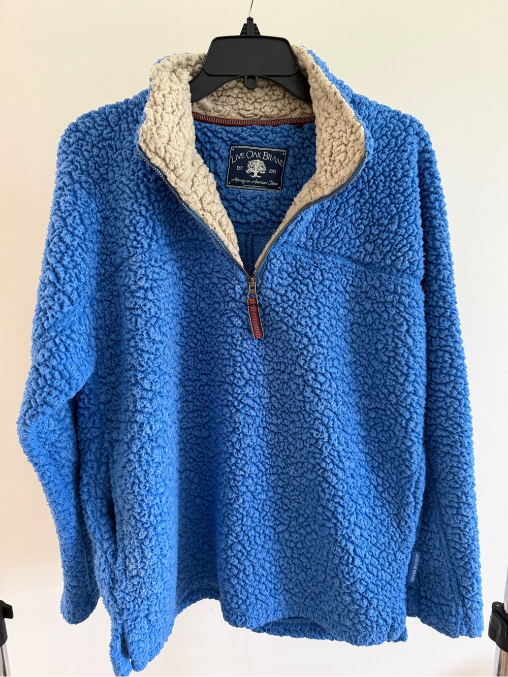 Women’s Blue Sherpa Zip-Up Pullover